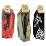 Trio of womens hand printed headband by indigenous artist