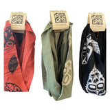 Trio of womens hand printed headband by indigenous artist