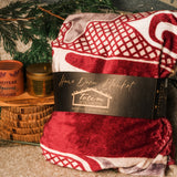 Cozy Night In: Premium Fleece Blanket by Andy Everson, MediciTeas tin and Illuminated Intentions candle