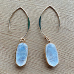 Close up up of abalone drops earrings by indigenous artist 2