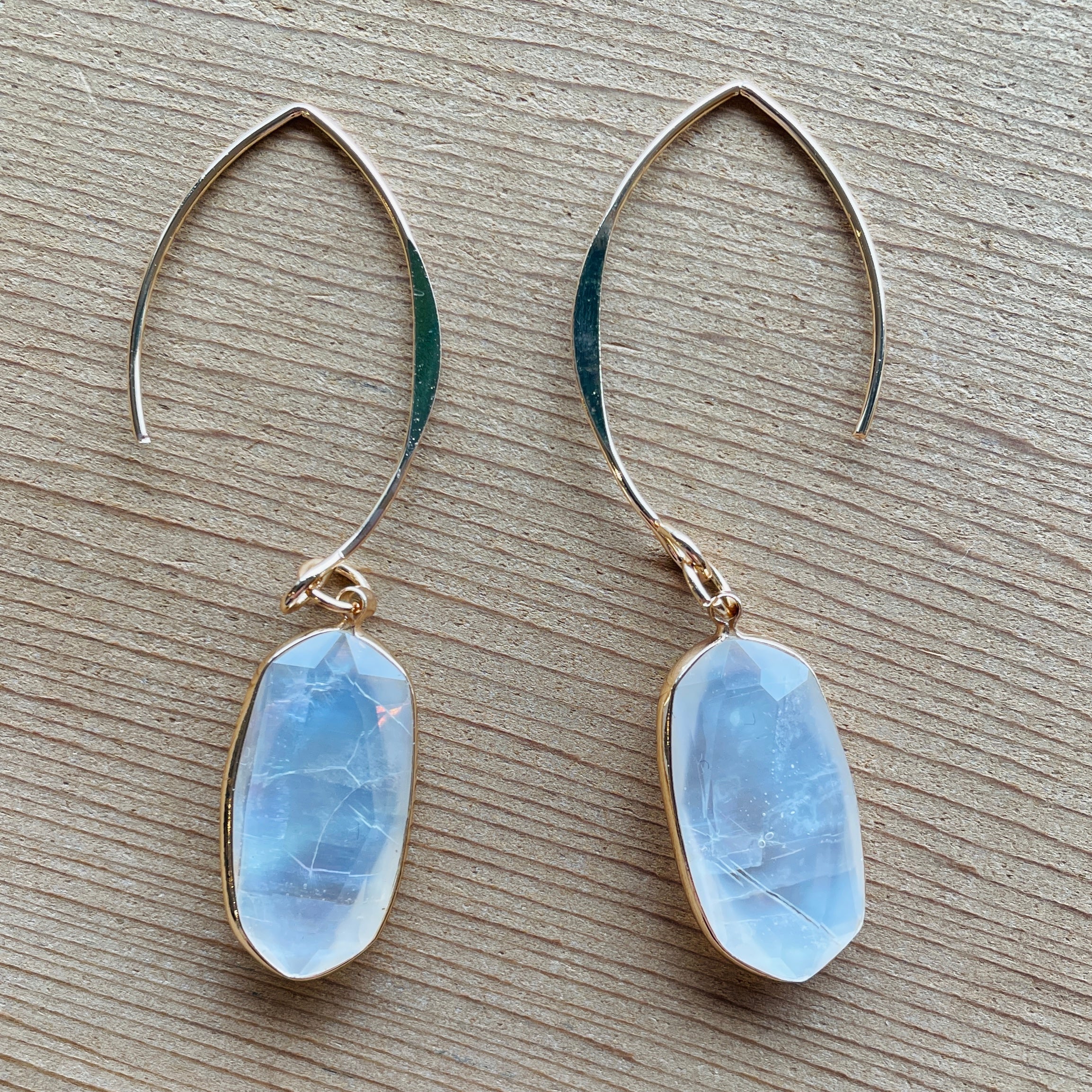 Close up up of abalone drops earrings by indigenous artist 2