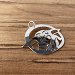 Close up of Baby pendant by indigenous artist sterling silver 3