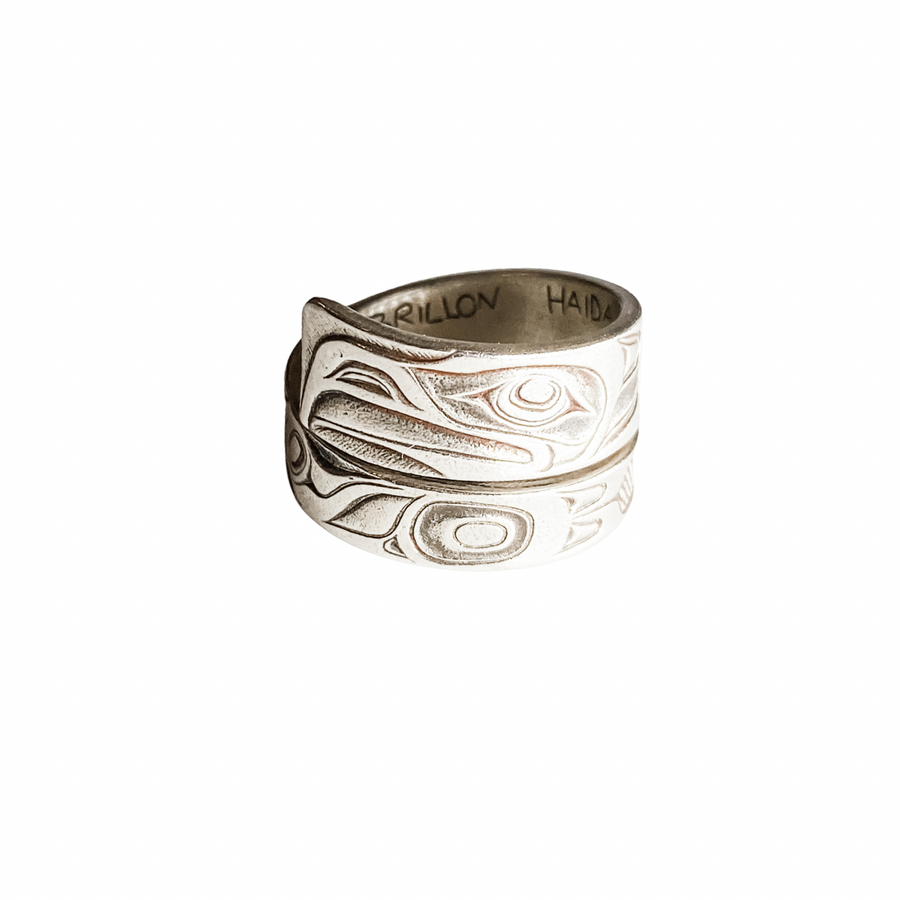 Silver Ring Eagle Design Indigenous Silver Jewelry 13