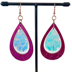 Close up of medicine collection earrings by indigenous artist acrylic 13