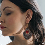 Close up of medicine collection earrings by indigenous artist acrylic 8