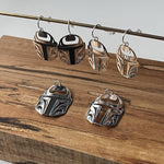 Close up of Protector earrings by indigenous artist sterling silver 4