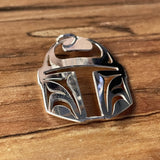 Close up of Protector pendant by indigenous artist sterling silver 3