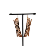 Close up up of soul catcher earrings by indigenous artist acrylic 4