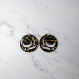 Close up of salmon trout head earrings by indigenous artist acrylic 2