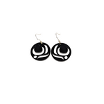 Close up of salmon trout head earrings by indigenous artist acrylic 5