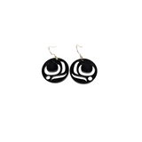 Close up of salmon trout head earrings by indigenous artist acrylic 5