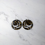Close up of salmon trout head earrings by indigenous artist acrylic 8