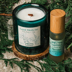New Home Blessing: Good Medicine Luxe Luminaries candle, Sacred Sweetgrass smoke-free spray and a crystal tower