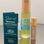 Sacred Sweetgrass Bundle: smudge spray, roll-on and discovery size
