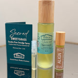 Sacred Sweetgrass Bundle: smudge spray, roll-on and discovery size