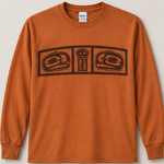 Texas Orange Gildan 2400 long sleeve tee with the dowry board design printed in brown ink