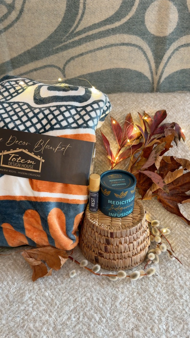 Sweet Dreams Night In: Premium Fleece Blanket by Andy Everson, Sweet Dreams MediciTeas tin and Rest roll-on