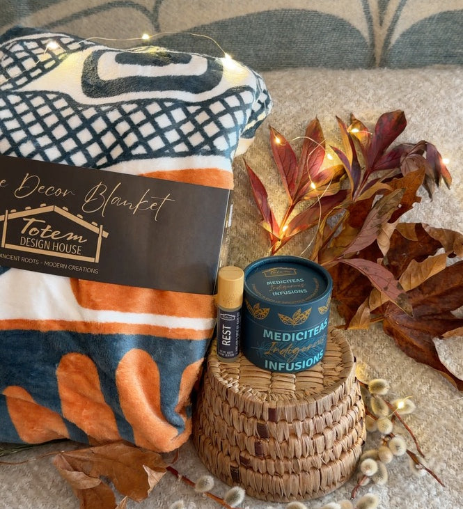 Sweet Dreams Night In: Premium Fleece Blanket by Andy Everson, Sweet Dreams MediciTeas tin and Rest roll-on