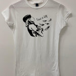 "Love & Lift" Womans White Cotton T-shirt.